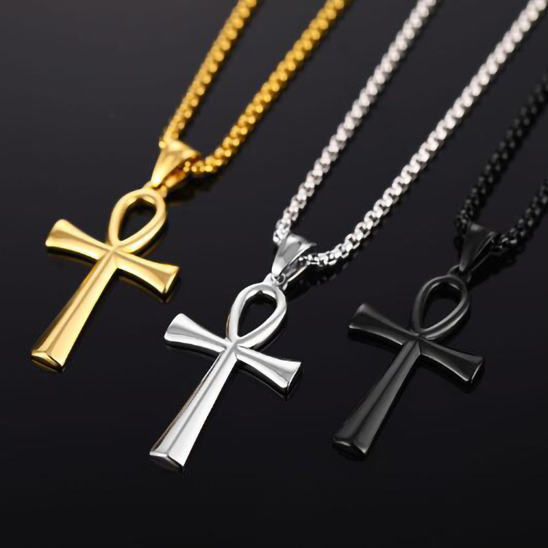 Women'S Egyptian Accessories - ステンレス鋼エジプトアンクネックレス男性女性のためのクロスペンダントチェーンファッション防水ジュエリーアクセサリー