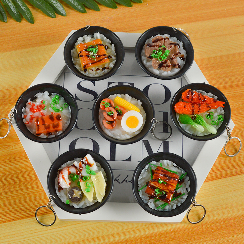 Women Accessories Display - 模擬食品ウナギライス寿司キーホルダー和食ペンダント食品プレイキーホルダー男性女性ディスプレイモデルアクセサリーギフト