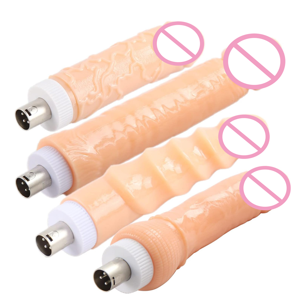Women Accessories Combo - 4 個のセックスマシン 3XLR アタッチメントリアルな肉製ディルド 3XLR コネクターアクセサリー付き女性用大人のおもちゃオナニー用
