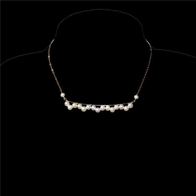 Charm Necklace Dainty - Lii Ji 14K ゴールド充填本真珠ネックレス 40 +