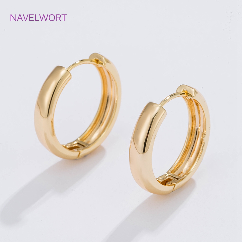 Women'S Ear Accessories - 6 サイズのゴールドメッキサークルフープイヤリング女性ギフト、高品質のシンプルなラウンドイヤリング女性ファッションジュエリー