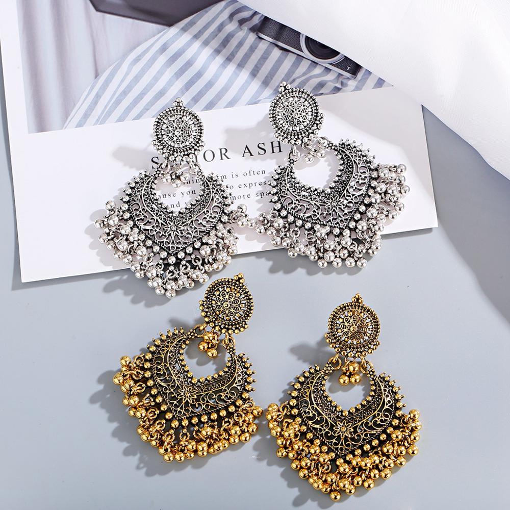 Women Accessories India - 1ペア女性アクセサリー鐘インディアンジュエリー耳リングのヴィンテージイヤリングダングリングイヤリングギフトkolczyki