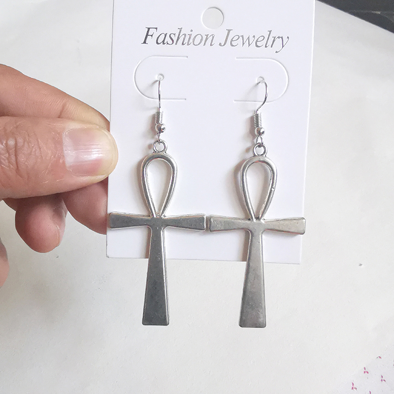 Women'S Egyptian Accessories - エジプトビッグアンククロスドロップ&ダングルイヤリング女性用ヴィンテージジュエリーロングラージアクセサリーホリデーギフト