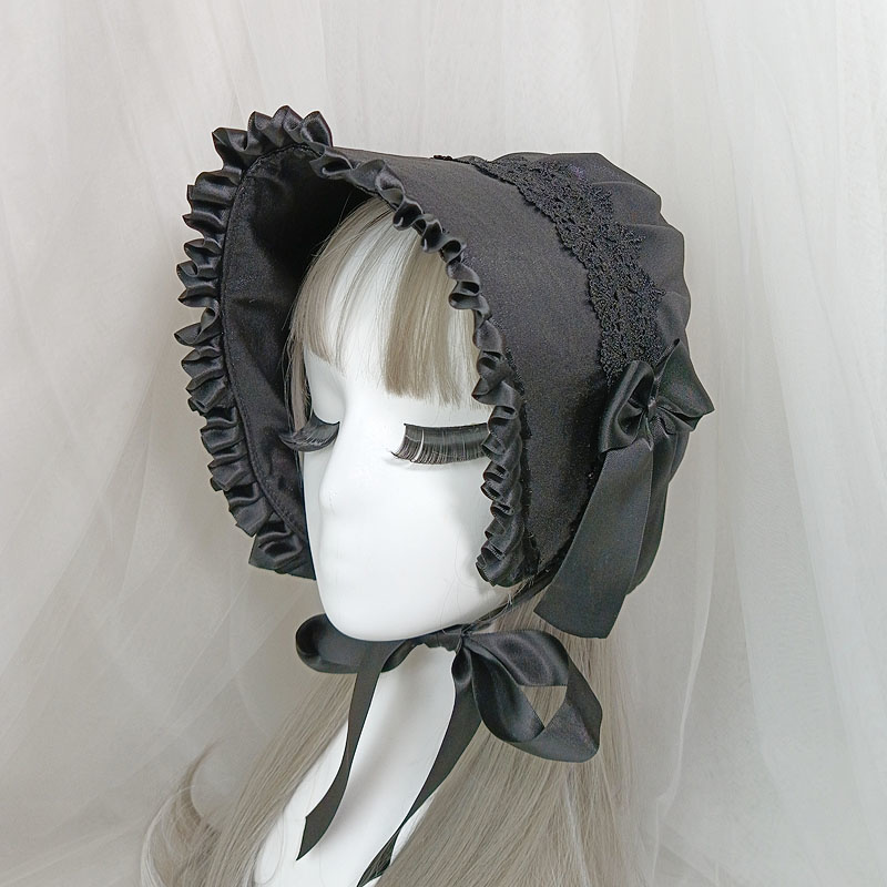 Women'S Victorian Era Accessories - ヴィンテージマルチローレースボネットハット,女性と女の子のためのゴシックコスプレヘッドギア