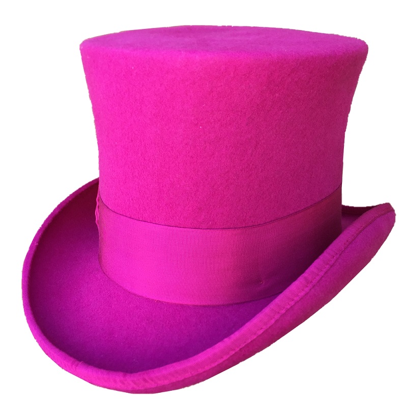 Women'S Victorian Era Accessories - ローズピンク女性用シルクハット ヴィクトリア朝シリンダーハット チムニーポット スチームパンク マッドハッターハット トッパー