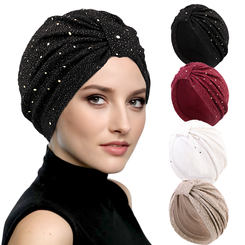 Women Accessories India - イスラム教徒の女性の結び目ターバン,スカーフ,ツイストノット,インドの帽子,化学療法の帽子,ヘッドギア,バンダナ,ヘアアクセサリー