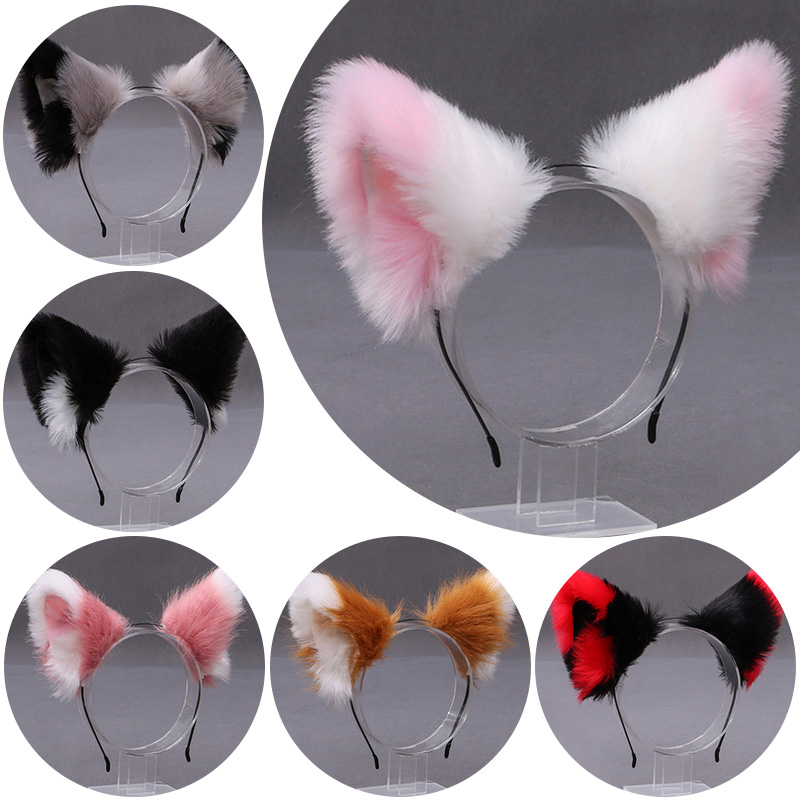 ふわふわキツネ猫耳ぬいぐるみヘッドバンドソフト毛皮のようなヘ - Women Knight Accessories のレビューと価格